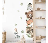 Autocollants muraux aquarelle dessin animé forêt animaux ours lapin porte autocollants muraux pour chambre d'enfants chambre décoration de la maison décor mural SL6611AM