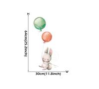 Autocollants muraux aquarelle rose ballon lapin nuage pour chambre d'enfant décoration de chambre d'enfant décalcomanies murales garçons et filles cadeaux PVC~01206