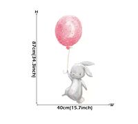 Autocollants muraux aquarelle rose ballon lapin nuage pour chambre d'enfant décoration de chambre d'enfant décalcomanies murales garçons et filles cadeaux PVC~01208