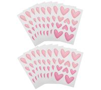 Autocollants Muraux Cœur Repositionnables Rose PVC 16 Feuilles | Décor Romantique Pastel, Retrait Propre, Style Moderne Féminin, pour Chambres de Filles, Mariages et Vitrines