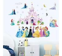 autocollants muraux de château, Blanche-Neige, Cendrillon, Aurore, Princesse Frozen, pour enfants, chambre, maison, peinture murale, art, filles~01231