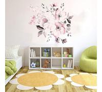 Autocollants Muraux De Fleurs Romanntiques En Vinyle, Couleur De L'eau, Décor De Maison Pour Chambre À Coucher, Salon, Diy Bricolage