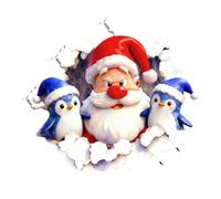 Autocollants muraux de Noël Décalcomanie 3D Créative et Amovible de Père | Stickers Muraux 39,9 x 38,9 cm Effet Traversant pour Fête Maison Chambre Porte