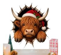 Autocollants Muraux de Noël Décor Animal Percant Amovible | Décor de Porte de Noël Entrée Ferme Espace Activité Salle de Séjour Réunion de Fête