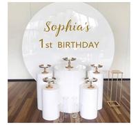 Autocollants muraux en vinyle pour fête d'anniversaire, noms et textes personnalisés, panneau mural en plexiglas, décoration de cérémonie de mariage, Arts H627 gris