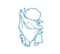 Autocollants muraux en vinyle pour salle de bain, motif dessin animé, mignon, pour porte, fenêtre, verre, imperméable, pour enfants, douche, salle de bain~00469
