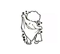 Autocollants muraux en vinyle pour salle de bain, motif dessin animé, mignon, pour porte, fenêtre, verre, imperméable, pour enfants, douche, salle de bain~00065