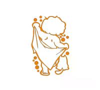 Autocollants muraux en vinyle pour salle de bain, motif dessin animé, mignon, pour porte, fenêtre, verre, imperméable, pour enfants, douche, salle de bain~00482