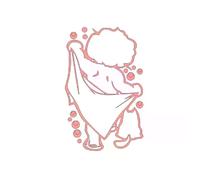 Autocollants muraux en vinyle pour salle de bain, motif dessin animé, mignon, pour porte, fenêtre, verre, imperméable, pour enfants, douche, salle de bain~00474