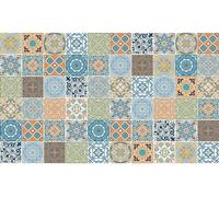 Autocollants muraux ERMITA imitation carreaux de ciment pour la cuisine et la salle de bain – 60 autocollants – 60 autocollants 20 x 20 cm