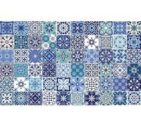 Autocollants muraux imitation carrelage en ciment ENORA pour la cuisine et la salle de bains – 60 autocollants – 20 x 20 cm