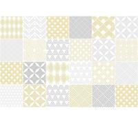 Autocollants muraux imitation carrelage pour la cuisine et la salle de bain – 24 autocollants scandinaves imitation carrelage en jersey et ciment – 24 autocollants de 40 x 40 cm