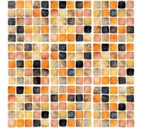 Autocollants muraux imitation carrelage pour la cuisine et la salle de bains – 9 autocollants imitation mosaïque azulejo aspect sablé – 9 autocollants 30 x 30 cm