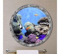 Autocollants Muraux Imperméables En Pvc, 5 Styles, Poisson Sous-Marin, Dauphin, Tortue, Autocollant Pour Machine À Laver, Décoration Pour Salle De Bain, Stickers