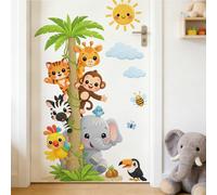 Autocollants muraux jungle amovibles minimalistes animaux sauvages décoration chambre bébé stickers singe éléphant girafe chambre enfant chambre à coucher salle de jeux 1 pièceAnimalPolychlorures de v