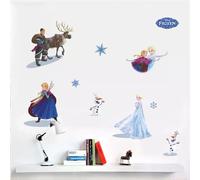 Autocollants muraux mignons Olaf Elsa Reine Anna Princesse Anime pour chambre d'enfants Plinthe Décoration de la maison Art mural de dessin animé Affiche du film Frozen~00999