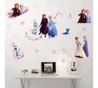 Autocollants muraux mignons Olaf Elsa Reine Anna Princesse Anime pour chambre d'enfants Plinthe Décoration de la maison Art mural de dessin animé Affiche du film Frozen~00706