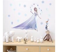 Autocollants muraux mignons Olaf Elsa Reine Anna Princesse Anime pour chambre d'enfants Plinthe Décoration de la maison Art mural de dessin animé Affiche du film Frozen~01008