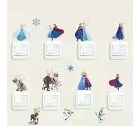 Autocollants muraux mignons Olaf Elsa Reine Anna Princesse Anime pour chambre d'enfants Plinthe Décoration de la maison Art mural de dessin animé Affiche du film Frozen~00996