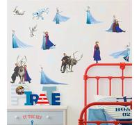 Autocollants muraux mignons Olaf Elsa Reine Anna Princesse Anime pour chambre d'enfants Plinthe Décoration de la maison Art mural de dessin animé Affiche du film Frozen~01007
