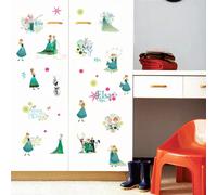 Autocollants muraux mignons Olaf Elsa Reine Anna Princesse Anime pour chambre d'enfants Plinthe Décoration de la maison Art mural de dessin animé Affiche du film Frozen~00998