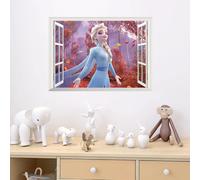 Autocollants muraux mignons Olaf Elsa Reine Anna Princesse Anime pour chambre d'enfants Plinthe Décoration de la maison Art mural de dessin animé Affiche du film Frozen~01011