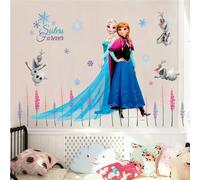 Autocollants muraux mignons Olaf Elsa Reine Anna Princesse Anime pour chambre d'enfants Plinthe Décoration de la maison Art mural de dessin animé Affiche du film Frozen~00997