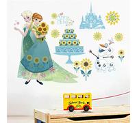 Autocollants muraux mignons Olaf Elsa Reine Anna Princesse Anime pour chambre d'enfants Plinthe Décoration de la maison Art mural de dessin animé Affiche du film Frozen~01002