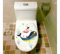 Autocollants muraux motif poissons et vie marine pour chambre d'enfant, salle de bain, décoration d'intérieur, imperméables, pour plinthes et toilettes~01490