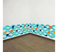 Autocollants muraux motif poissons et vie marine pour chambre d'enfant, salle de bain, décoration d'intérieur, imperméables, pour plinthes et toilettes~01496