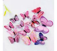 Autocollants Muraux Papillon 3D - 12 pièces