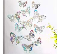 Autocollants muraux papillon 3D - Cristal - 12 pièces