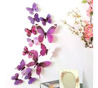 Autocollants muraux papillon 3D pour la maison, la chambre, décorations pour enfants, 12 pièces, accessoires de décoration pour la maison, accessoires de cuisine~000900