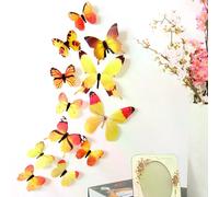 Autocollants muraux papillon 3D pour la maison, la chambre, décorations pour enfants, 12 pièces, accessoires de décoration pour la maison, accessoires de cuisine~000897