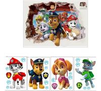 Autocollants muraux Paw Patrol pour enfants, garçons et filles, accessoires de décoration moderne pour la maison, papier amovible en PVC, décoration DIY 12