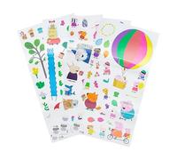 Autocollants muraux Peppa Pig - Autocollants personnalisés sous licence officielle pour chambre à coucher, comprend des lettres autocollantes réutilisables et des personnages préférés, accessoires