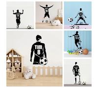 Autocollants Muraux Personnalisés Pour Le Football, Stickers Muraux Personnalisés Pour Le Football, Autocollants DIY Avec Nom Et Numéros, Cadeaux Pour Les Amateurs De Football(XXL)