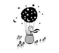 Autocollants muraux pour chambre d'enfant Petit Prince Le renard Personnage de dessin animé Art Décor Vinyle Stickers muraux pour école Salle de rèche Grand - 78x57cm