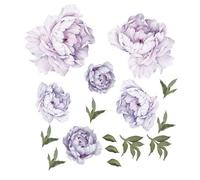Autocollants Muraux Roses Pivoines Lilas En Aquarelle, Pour Décoration De Maison, Sparadrap Muraux Pour Salon, Chambre À Coucher, Décor D'album De Chambre De Fille En Pvc