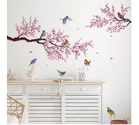 Autocollants Muraux ,Stickers muraux motif oiseau et branche d'arbre pour chambre d'enfant, salon, salle de bain，A