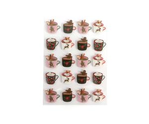 Autocollants Noël Chocolat Chaud 20 Pcs