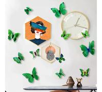 Autocollants papillon 3D - 12 pièces