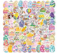 Autocollants Pâques, 100pcs Gommette Pâques Pour Enfant, Pâques Autocollants De Thème, Paques Stickers, Gommettes Paques, Autocollant Paques Enfant, pour Décoration Pâque (Couleur B)