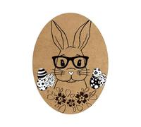 Autocollants Pâques ovale, 200 pièces: stickers lapin et œuf, étiquettes autocollantes kraft, dècoration Pâques, pour sachets cadeaux, panier et emballage, 6 x 4,5 cm