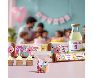 Autocollants personnalisables pour événements et fonds photographiques, modèle 039-006 – Nombre d'enfants : Pour 25 enfants, Autocollants muraux : Sans autocollants muraux