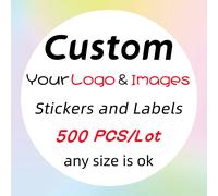 Autocollants personnalisés avec Logo personnalisé, 500 pièces, autocollants pour boîte cadeau d'anniversaire et de mariage, concevez vos propres autocollants personnalisés 10CM-Square-500PCS