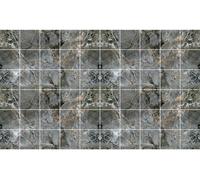 Autocollants pour carrelage pour la cuisine et la salle de bain – 60 autocollants imitation carrelage ciment, motif marbre d'Amiens – 60 autocollants, 15 x 15 cm
