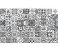 Autocollants pour carrelage pour la cuisine et la salle de bain – 60 autocollants imitation carrelage ciment, style azulejos, Adalia – 60 autocollants, 20 x 20 cm
