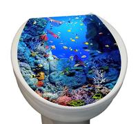 Autocollants pour couvercle de siège de toilette - Autocollant de style océan, autocollant amovible pour salle de bain, art mural en vinyle avec lisse | Décor créatif pour le nettoyage résista