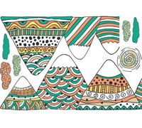 Autocollants pour enfants avec des motifs représentant les montagnes scandinaves, Achika, 120 x 180 cm